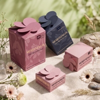 Boîte en papier personnalisée en forme de fleur pour cosmétiques, bijoux, montres, soins de la peau, emballage cadeau, boîte à pétales de luxe, logo personnalisé, taille, couleur, OEM