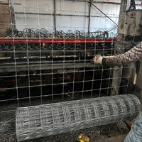 Rouleau de clôture de pâturage pour bétail, galvanisé, à nœuds torsadés, avec maillons articulés, 4 pieds x 164 pieds, revêtu de zinc, pour ferme, ranch et cour