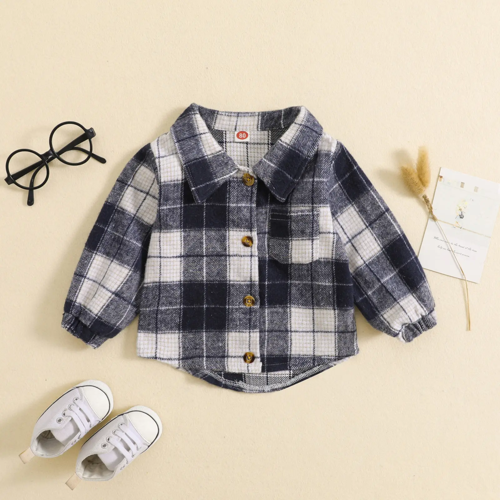 Großhandel Kinder Bluse Kleinkind Plaid Baby Kleinkind Jungen Shirts Warm Monogrammed Baby Jacke Mantel