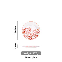 Assiette de Présentation Rose Rouge en Porcelaine Fine 31cm – Décoration de Table Romantique pour la Saint-Valentin, Anniversaire, Baby Shower – Vente en Gros