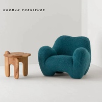 Fauteuil Gorman Nordic en velours d'agneau, design créatif, décontracté, pour salon ou balcon, chaise paresseuse en tissu
