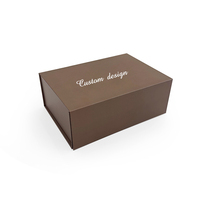 Boîte cadeau personnalisée en carton brun avec pelliculage mat, couvercle magnétique pliable pour perruques et extensions capillaires pour femmes