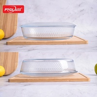 Pyglass Nouvelle conception de plats de cuisine, lot de 3 plats à four ovales en verre borosilicate de haute qualité sans couvercles, excellent aide de cuisine