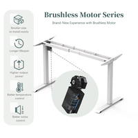 Table de bureau électrique réglable en hauteur 2SACRHF2C avec moteur brushless unique et double poutre transversale, pour position assise-debout motorisée