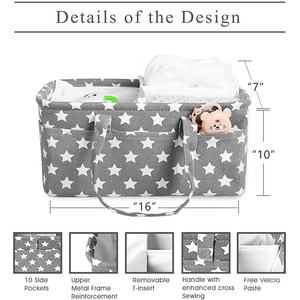 Noël rose Portable couches panier de rangement bébé couche Caddy organisateur <span class=keywords><strong>toile</strong></span> pépinière bac de rangement pour garçons filles - Product Image 2