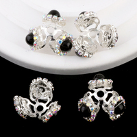 Groothandel Metaal Zilver Decoratieve Strass Spacer Kralen Ster Bloem Kraal Kapjes Strass Kraal Kapjes voor Pen Sieraden maken