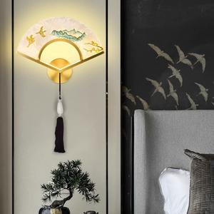 Applique murale tout en cuivre d'inspiration zen, nouveau style chinois, peinture émaillée, luminaire décoratif pour salon, mur de télévision - Product Image 2