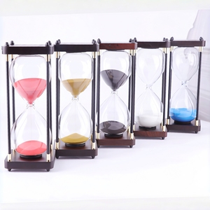 Luxury Wooden Base Metal <b>Hourglass</b> Sand <b>Timer</b> for Home Office Desk Decor Custom Logo Time Management Gift Ornament - Product Image 1