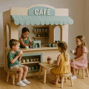 Équipement de terrain de jeu intérieur doux et tendance pour <span class=keywords><strong>la</strong></span> <span class=keywords><strong>maternelle</strong></span> : caserne de pompiers, bureau de <span class=keywords><strong>poste</strong></span>, salon de médecin, café de jeu pour enfants, jeu de rôle - Product Image 2