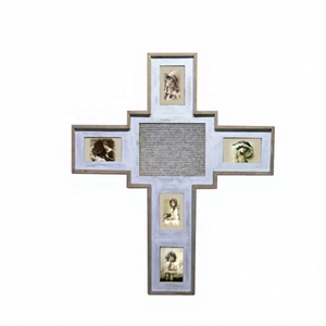 Cadre <span class=keywords><strong>photo</strong></span> mural décoratif à 5 ouvertures avec puzzle et <span class=keywords><strong>tableau</strong></span> de lettres, design Cross Unity - Product Image 1