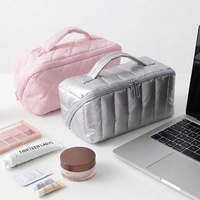 Sac de toilette imperméable au design tendance, sac de voyage portable avec poignée, grande capacité, sac de maquillage personnalisable