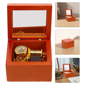 Boîte à musique Vintage en bois à vent Boîte à musique en bois massif Mécanique Miniature Design classique Ballerine Décor <span class=keywords><strong>de</strong></span> bureau Années 60 Son - Product Image 1