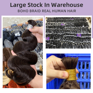 Estensioni di Capelli Umani Brasiliani Remy di Lusso, Ondulati, Resistenti alla Caduta, per Trecce Boho, Vendita all'Ingrosso - Product Image 6