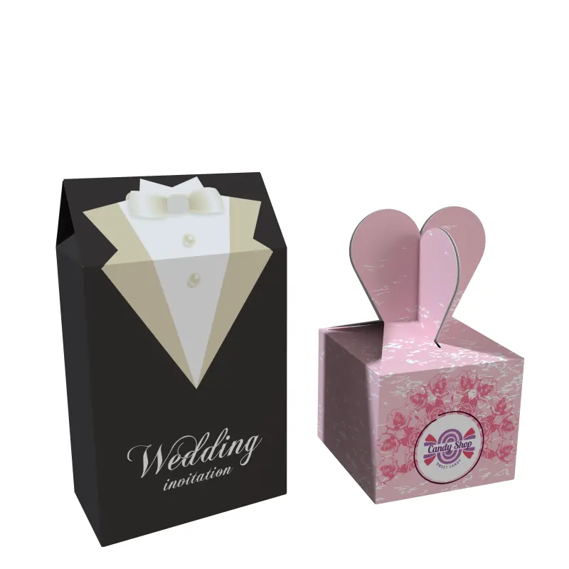 Kotak hadiah pesta pernikahan buatan tangan lilin kosong kemasan permen pengantin pria permen kotak hadiah cokelat untuk dekorasi pesta