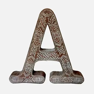 8 Inch Home Decoratie Polyresin Alfabet Letter Muur Decor Hout Effect Resin Monogram Letters Craft Diy Decor