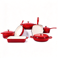 Kit d'ustensiles de cuisine en fonte émaillée pour la maison, marmite multifonction émaillée pour soupes et braisages, pour la cuisine quotidienne