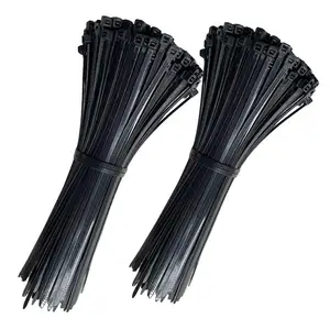 Self-locking nylon cable tie plastic 5/4*200 fixed cable tie with wire binding harness tie strip black/white