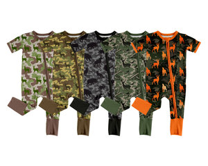 Pyjama Combinaison Bébé à Fermeture Éclair en Coton (95%) et Spandex (5%) à Imprimé Camouflage Chasse Personnalisé pour Enfants et Nouveau-nés - Product Image 2