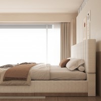 Nouvelle collection de lits luxueux convertibles en velours, rembourrés, souples, avec cadre métallique réglable et repositionnable, et tiroirs de rangement