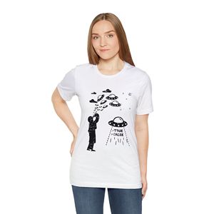 W2B t-shirt Unisex in cotone/fibra di bambù 2xl-sono alieni reali? Modello solido 100% organico 200 grammi peso bianco compresso" - Product Image 2
