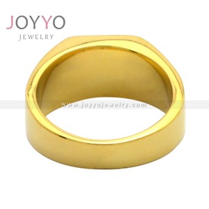 卸売 ステンレススチール ドゥルージー アゲート リング ブラックオニキス ストーン ゴールド/シルバープレーテッド メンズ - Product Image 3