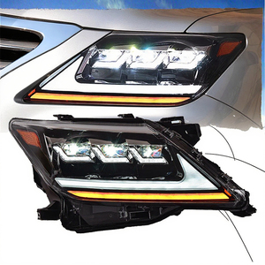 ไฟหน้า LED สำหรับ LX570 รุ่นใหม่ ปี 2007-2015 6000K พร้อมไฟเลี้ยวแบบไดนามิก เลนส์โปรเจคเตอร์ อุปกรณ์ตกแต่งรถยนต์ ไฟหน้า LX570 สำหรับ L รุ่นใหม่ - Product Image 4
