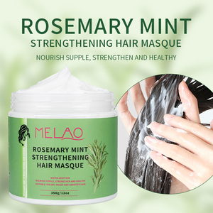 Masque capillaire bio à la menthe et au romarin - Réparation intensive et lissage, hydratant nourrissant aux herbes pour cheveux abîmés, traitement rapide - Product Image 4