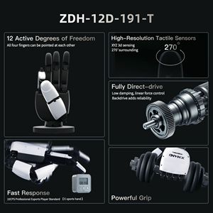<span class=keywords><strong>Robot</strong></span> humanoïde ZBDynamiX 12 DoF actif 48V avec main à 5 doigts et capteur tactile 3D haute précision pour applications de recherche - Product Image 2