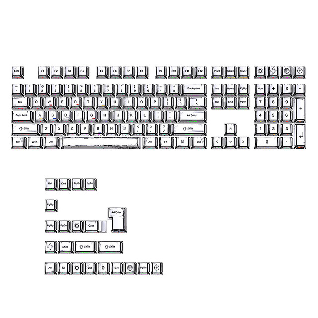 Wholesale Cartoon White Key Cap Original Small Full Set 125 Key Side Engraved Sublimation PBT Custom Keycap Keychain
