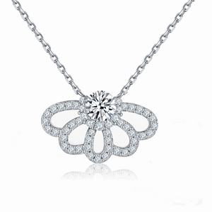 Collier pendentif tendance pour femme en argent sterling S925 avec zircon cubique taille brillant, chaîne à maillons, plaqué rhodium, pour mariage, fête, fiançailles - Product Image 1