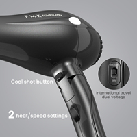Sèche-cheveux professionnel électrique FMK à moteur DC 1400W, double tension, poignée compacte pliable pour hôtel et usage domestique