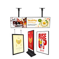 DakeSign Factory OEM ODM Boîte à lumière LED rectangulaire mince pour menu de restaurant, système Push-Pull, 10000 Lumens, Verre trempé, Alliage d'aluminium