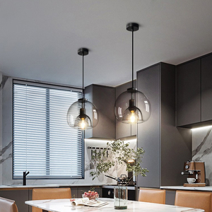 Factory Good Quality Rustic Glass Pendant Light <b>Kitchen</b> Decor Luxury Hanging <b>Lamp</b> Restaurant Nordic Modern Glass Ball Chandelier - Product Image 2