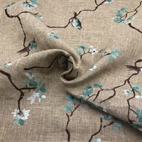 RTS 4 Couleurs Fleur Oiseau Design Tapisserie Imitation Lin Broderie Tissu Pour Canapé