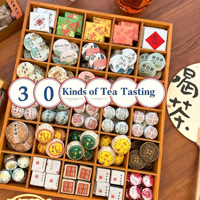 30 smaken Yunnan thee-proefpakket, geassorteerde witte thee, zwarte thee, Pu Erh mini-cakes, proefcollectie, geschenkdoos