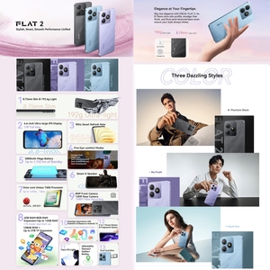 Original 6,6 pulgadas Blackview Oscal FLAT 2, 4GB + 128GB, Doke OS 4,0 Basado <span class=keywords><strong>en</strong></span> Android 14 Unisoc T606 Octa Core, Red: 4G - Product Image 2