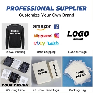 Logo personalizzato all'ingrosso 100% <span class=keywords><strong>felpe</strong></span> di cotone a buon mercato Plain Pullover felpa <span class=keywords><strong>senza</strong></span> cappuccio felpa personalizzata ricamata - Product Image 4