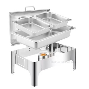 Điện 9L thép không gỉ Bain Marie loại thực phẩm ấm hơn nhà hàng tự chọn nóng chafing món ăn Bếp thiết lập cho phục vụ ăn uống tự chọn - Product Image 4