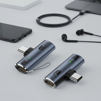 Adaptor USB C Male ke Double Type C Female Berkualitas Tinggi 2 in 1 PD 100W Ekstender Transmisi Suara HiFI untuk Headphone Laptop