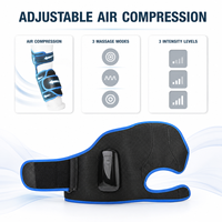 Masseur de compression d'air rechargeable noir pour mollets, cuisses et bras, 3 modes, 3 niveaux, chaleur en option, chargement USB pour la maison et les voyages