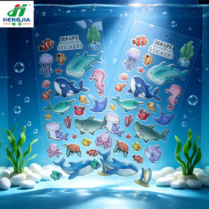 Pegatinas Transparentes <span class=keywords><strong>de</strong></span> Vida Marina, Calcomanías Decorativas Resistentes al Agua con Estampado en Caliente <span class=keywords><strong>para</strong></span> Manualidades Infantiles - Product Image 2