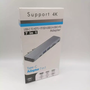 7-in-2 USB C HUB với hdtv-tương thích 4k <span class=keywords><strong>Thunderbolt</strong></span> USB Loại C Dock TF SD Đầu đọc thẻ PD 7 trong 1 loại C HUB - Product Image 5