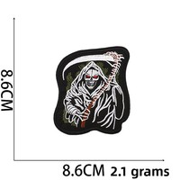 Lot mixte AliExpress : Patchs brodés en tissu polyester – Lame de mort, main fantôme, crâne de dessin animé, horreur, chat, chien