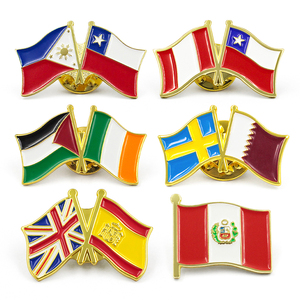 Todo tipo <span class=keywords><strong>de</strong></span> país personalizado Chile Perú bandera insignia Suecia Qatar amistad Canadá Metal solapa duro esmalte suave broche bandera Pin - Product Image 6