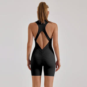 Mono de <span class=keywords><strong>Yoga</strong></span> para Mujer, Ecológico, Transpirable, Ligero, con Lavado Ácido, Color Durazno Sólido, Estilo Deportivo, con Cintura Elástica - Product Image 4