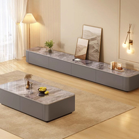 Meuble TV style crème, moderne et simple, pour salon, table basse sur pied, ensemble meuble TV et table basse à vendre