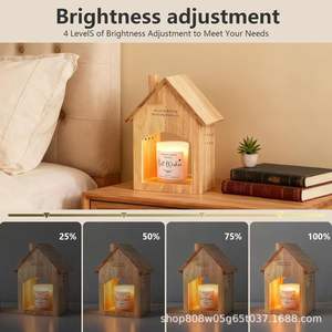 Support de bougie en bois massif couleur naturelle, décoration d'intérieur, style moderne et simple, ornement de bureau - Product Image 5