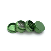 Cannacoast – Nouveau moulin manuel rond en métal à deux pièces, design moderne, pour fleurs, herbes sèches et tabac, avec accessoires Eaze1