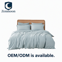 Ensemble de literie personnalisable Zenmoon 11 pièces, sensation luxueuse haut de gamme, coton lavé rafraîchissant 300 fils, ensemble drap et taies d'oreiller toutes saisons
