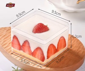 Scatola per Brownie in Plastica PS Trasparente Personalizzabile, Contenitore Monouso per Tiramisù e Dessert, Vendita all'Ingrosso - Product Image 4